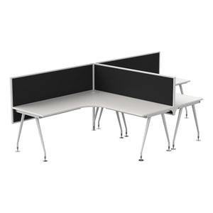 Origin Two Person Corner Workstation with 3 Screens
