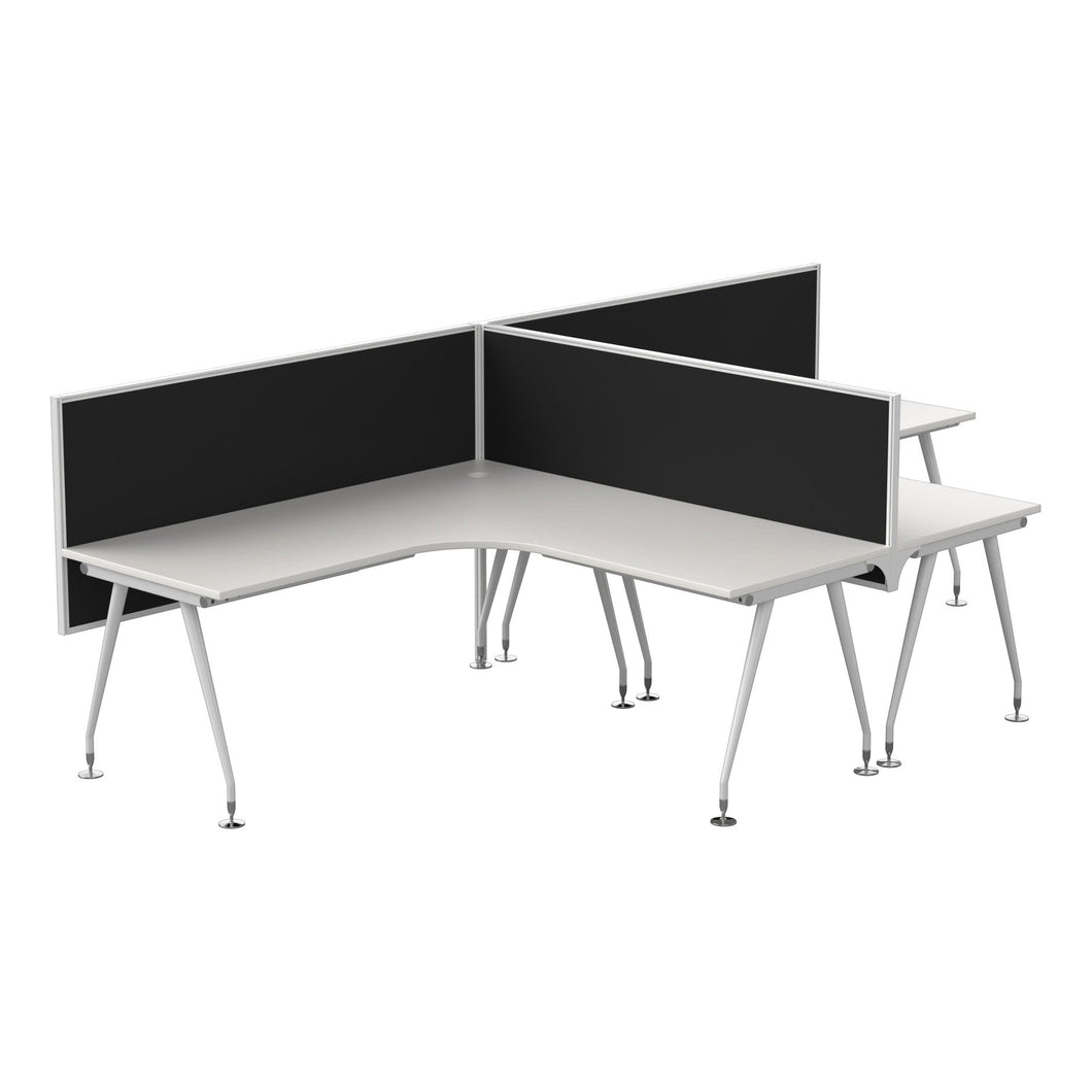 Origin Two Person Corner Workstation with 3 Screens