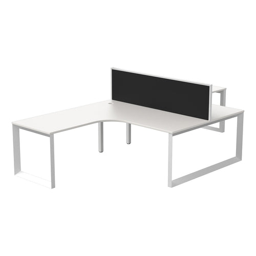 Quantum Two Person Corner Workstation with 1 Screen