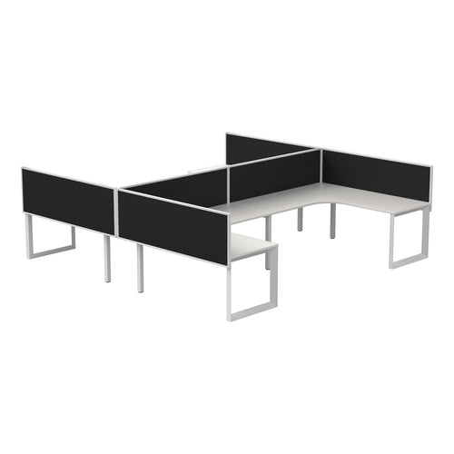 Quantum Four Person Corner Workstation with 6 Screens